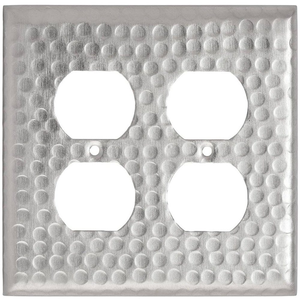 Monarch Adobe Brushed Nickel Duplex Outlet Cover Plate
